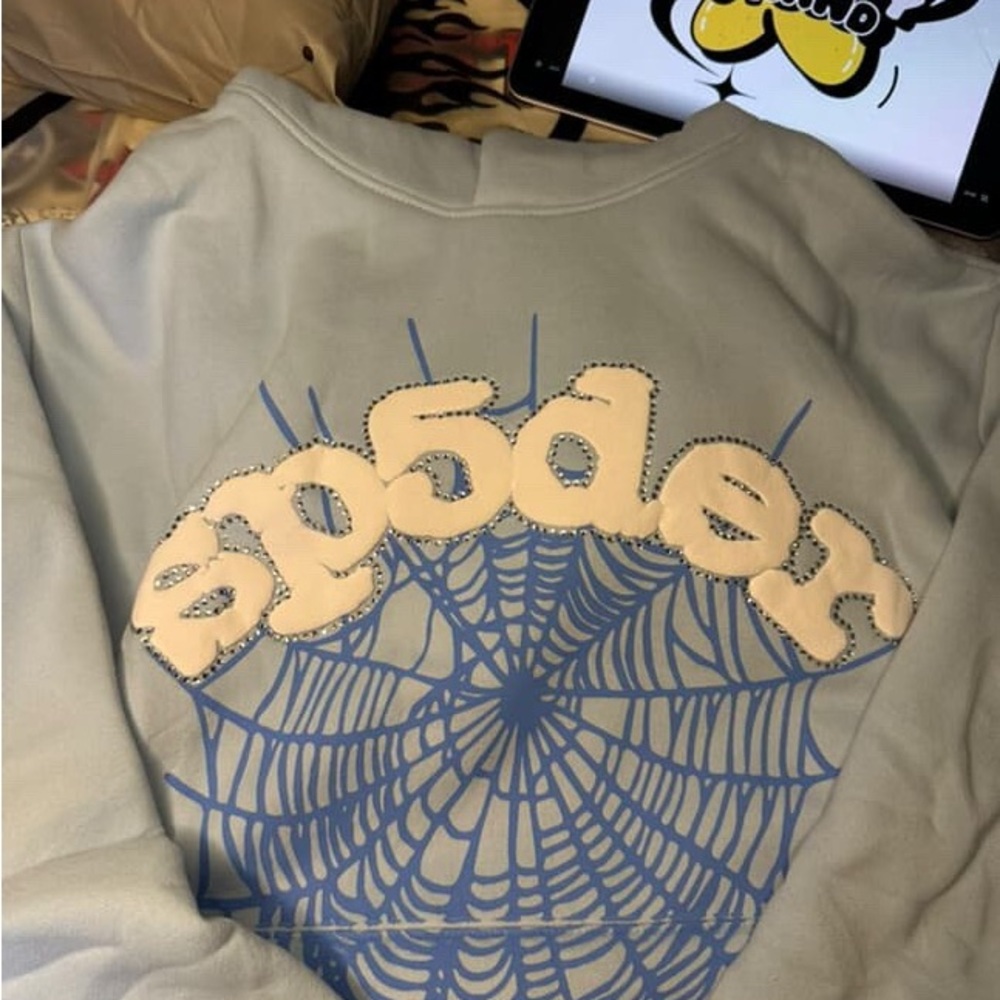 Sp5der Blue Graphic Sweatshirt